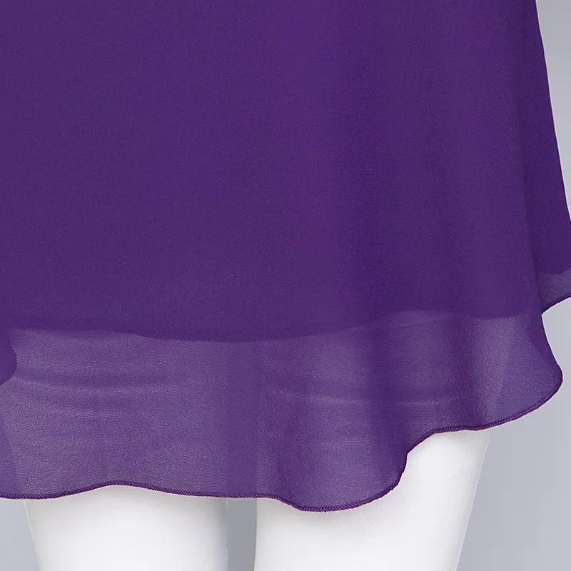 Plussstørrelse Chiffon T-skjorte for kvinner Summer Edge Blonde Dameskjorte Midt-ermet kontor dameoverdeler