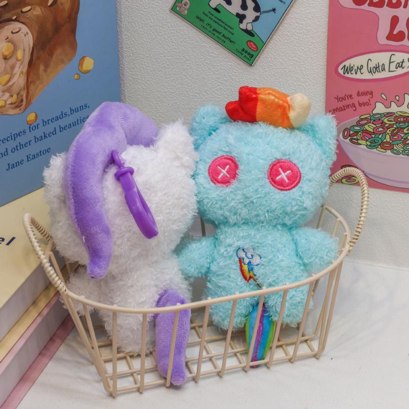 Kawaii Pony Plush Backpack Pendant Keychain Twilight Sparkle Fluttershy Pinkie Pie Cute Bag Decoration Toy Gift