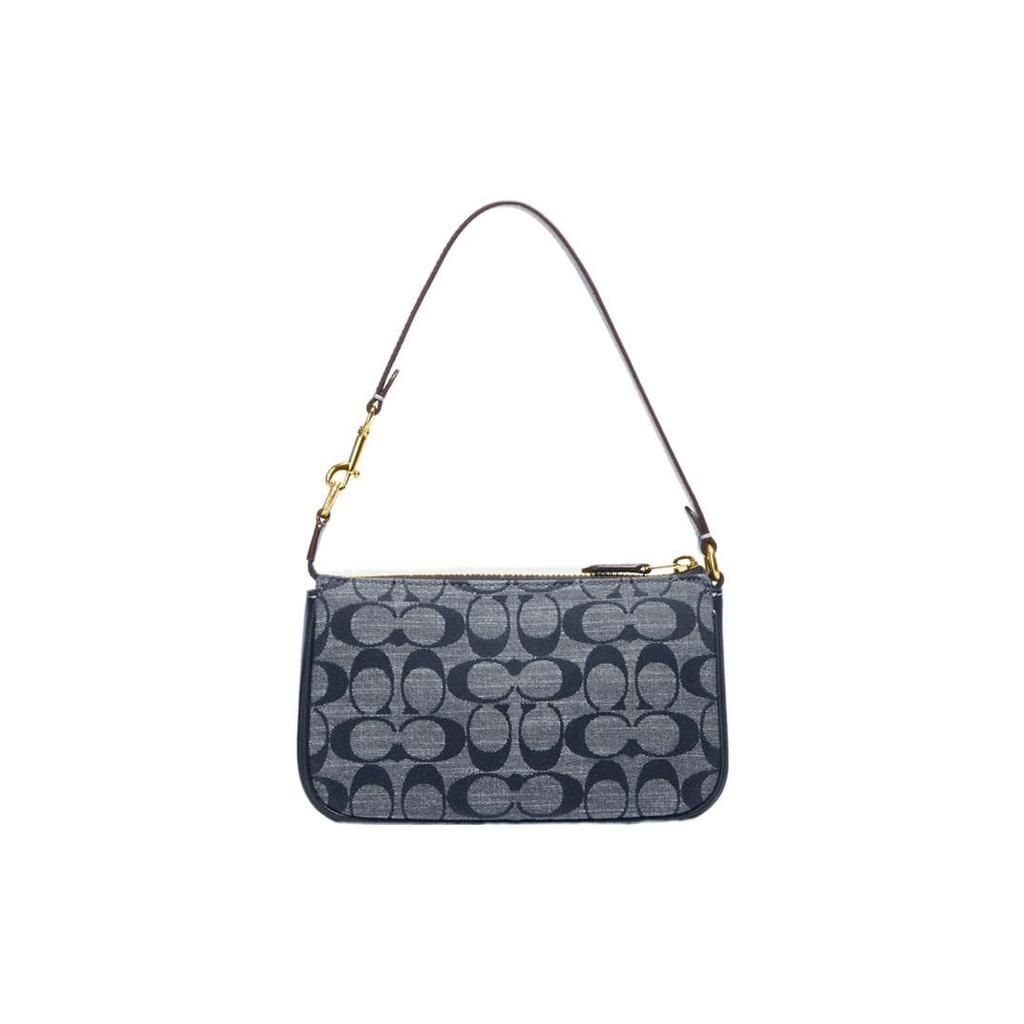COACH Nolita Jacquard Fabric, Cow Split Leather Handbag, Shoulder Bag Women's Denim Blue CH149-IMDEI