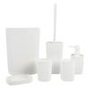 6 Piece Bathroom Set Plastic Toothbrush Holder Waste Bin Combo For Modern Bathroom Storage