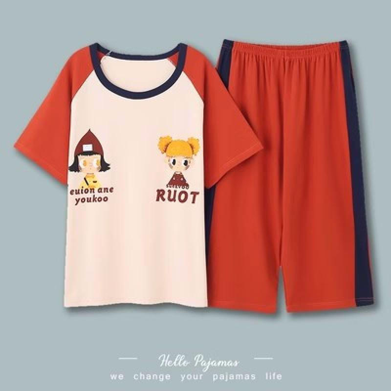 

Женская свободная пижама больших размеров, летний костюм из чистого хлопка