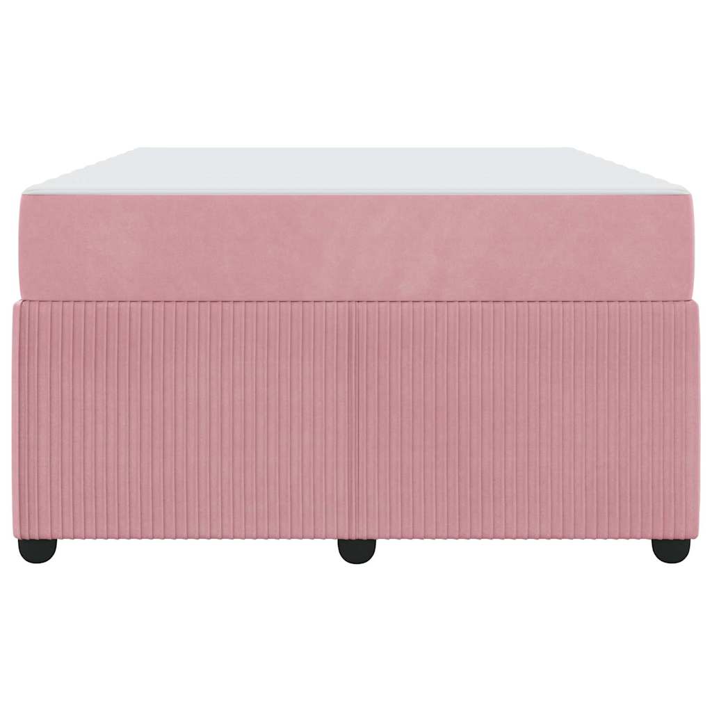 Bed Frame with Mattress Pink 120 x 190 cm Fabric