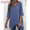 Camicia in Cotone e Lino Stile Bohémien Vestibilità Larga con Design Irregolare per Abbigliamento Casual Primaverile