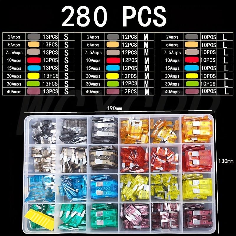 Automotive Fuse Kit,Mini/Small/Medium Size Blade Type for Marine Use Automotive 2A 3A 5A 7.5A 10A 15A 20A 25A 30A 35A Fuses4