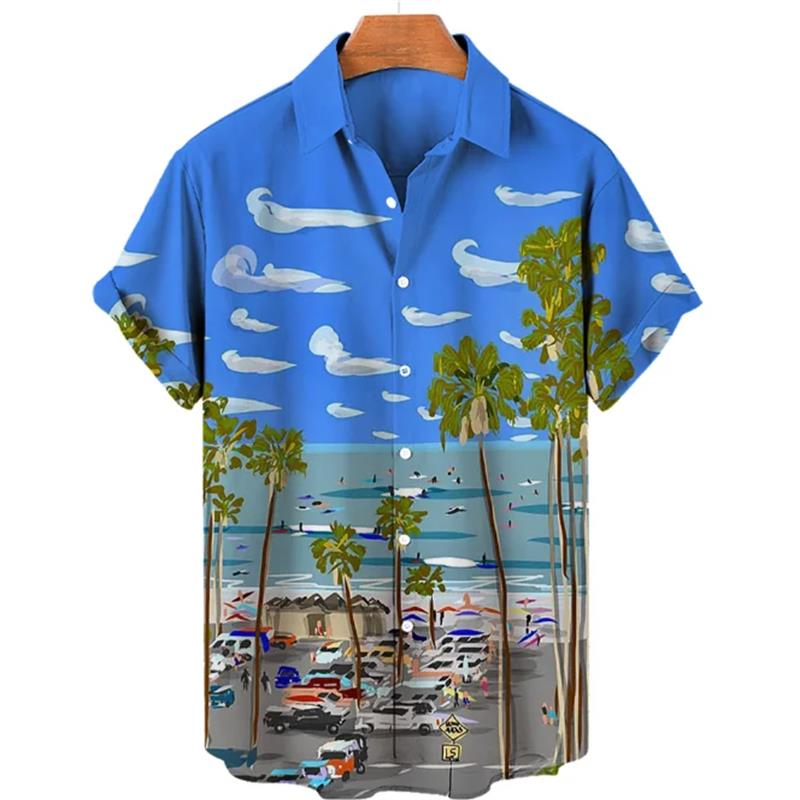 Chemise hawaïenne d'été à manches courtes pour homme, style Y2K, chemise décontractée pour homme, vêtements de mode urbaine pour homme