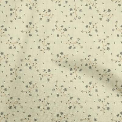 Georgette Viscose Beige Fabric Floral Sewing Fabric By The Yard Printed Diy Clothing Sewing Supplies 42 Inch