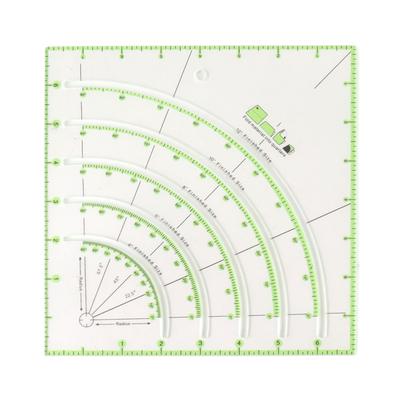 Righello per Quilting Acrilico da 8 Pollici Multifunzionale Archi Trasparenti Ventagli Cerchio per Quilting Taglierina Righello per
