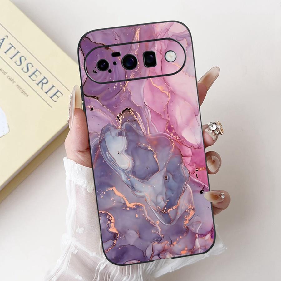 Neues Design 2025 Muster Hülle für Google Pixel 10 Pro XL Capa Weiches Silikon Schwarz Lackiert Vollabdeckung für Google Pixel10 Pro Funda