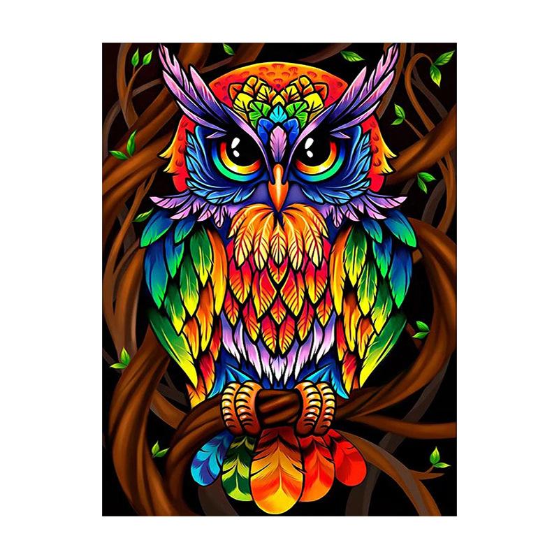 5D DIY Diamond Painting 30x40cm Animal Cross Stitch Full Round Drill Cute Owl Embroidery
