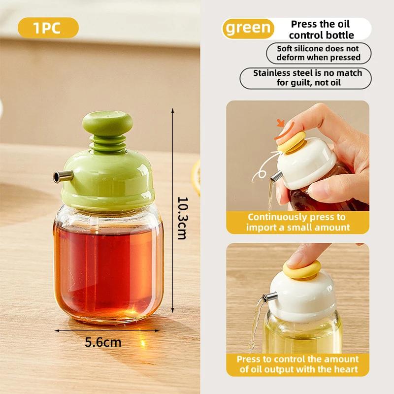 Household Press Quantitative Oil Bottle, Household Soy Sauce Vinegar Seasoning Bottle, Precise Oil Control Seasoning Bottle