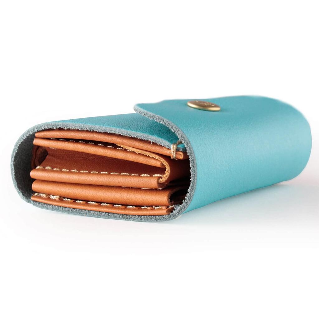 Carteira Tripla CHAM Himeji de Couro Breath Light, Mini Carteira, cmvl-007, Carteira para Notas Sem Dobra, Couro, Vermelho, 7,5 cm x 10,0 cm x 3,0 cm