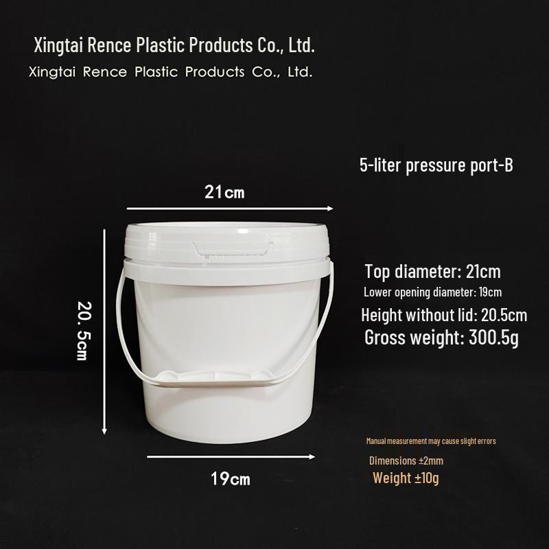 5L Food-Grade White Barrel with Reinforced Handle for Paint, Coating, Oil & Antifreeze