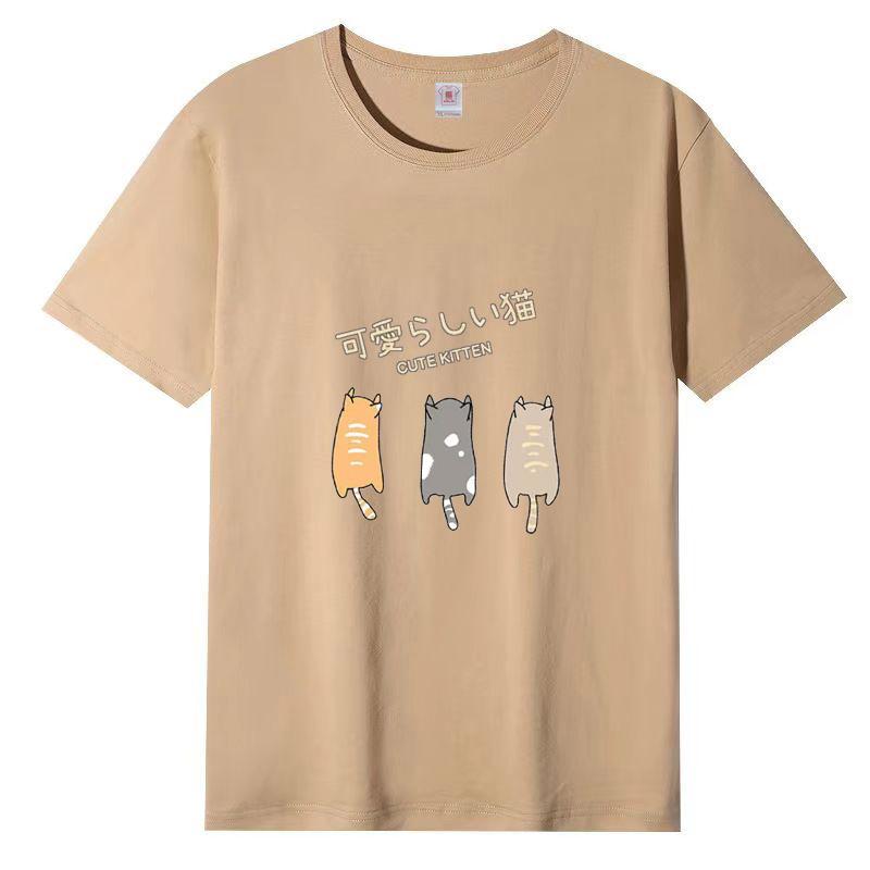 Cotton New Short-sleeved T-shirt Loose Large Size Women's Tops Summer Korean Version of The T-shirt Women