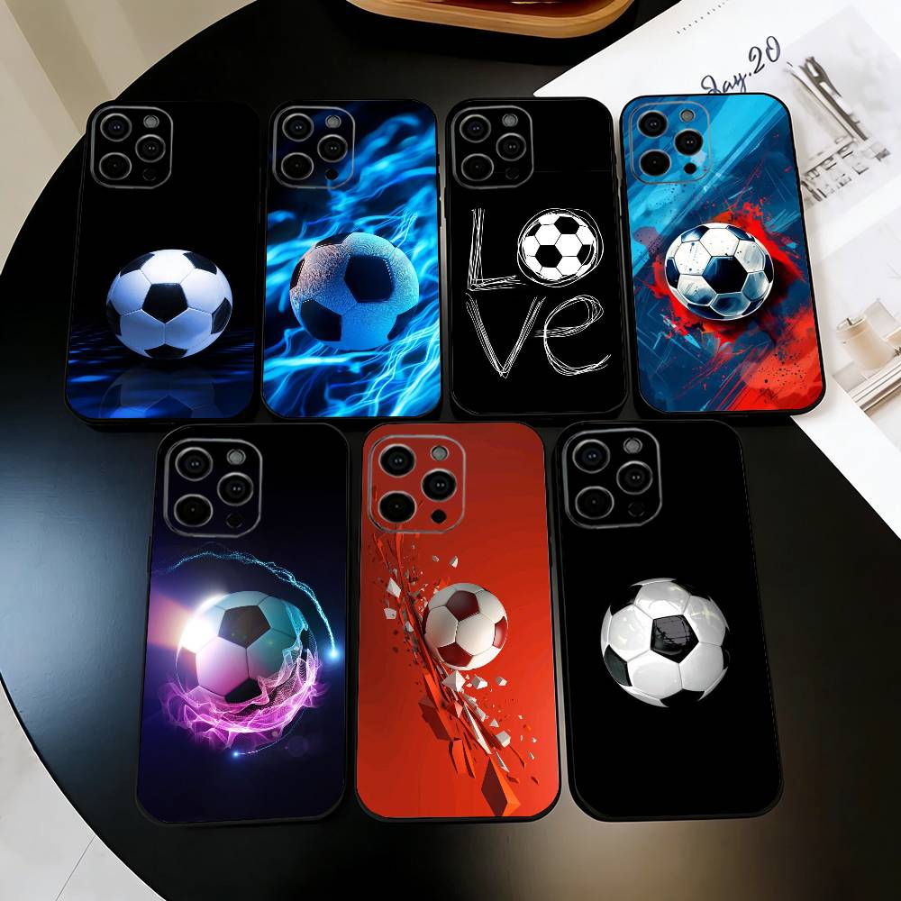 Cool F-Football photo Phone Case For iPhone 17,16,15,14,13,12,11 Plus,Pro Max,XS,Soft Silicone Black Cover
