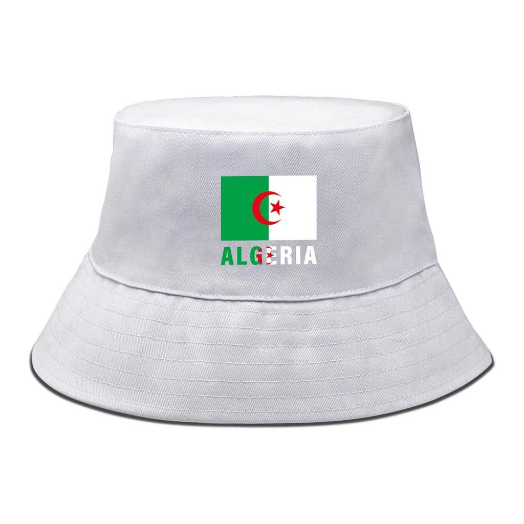 Algeria Flag Print Bucket Hat , Patriotic Fisherman Hat Hip Hop Spring Trendy Basin Hat
