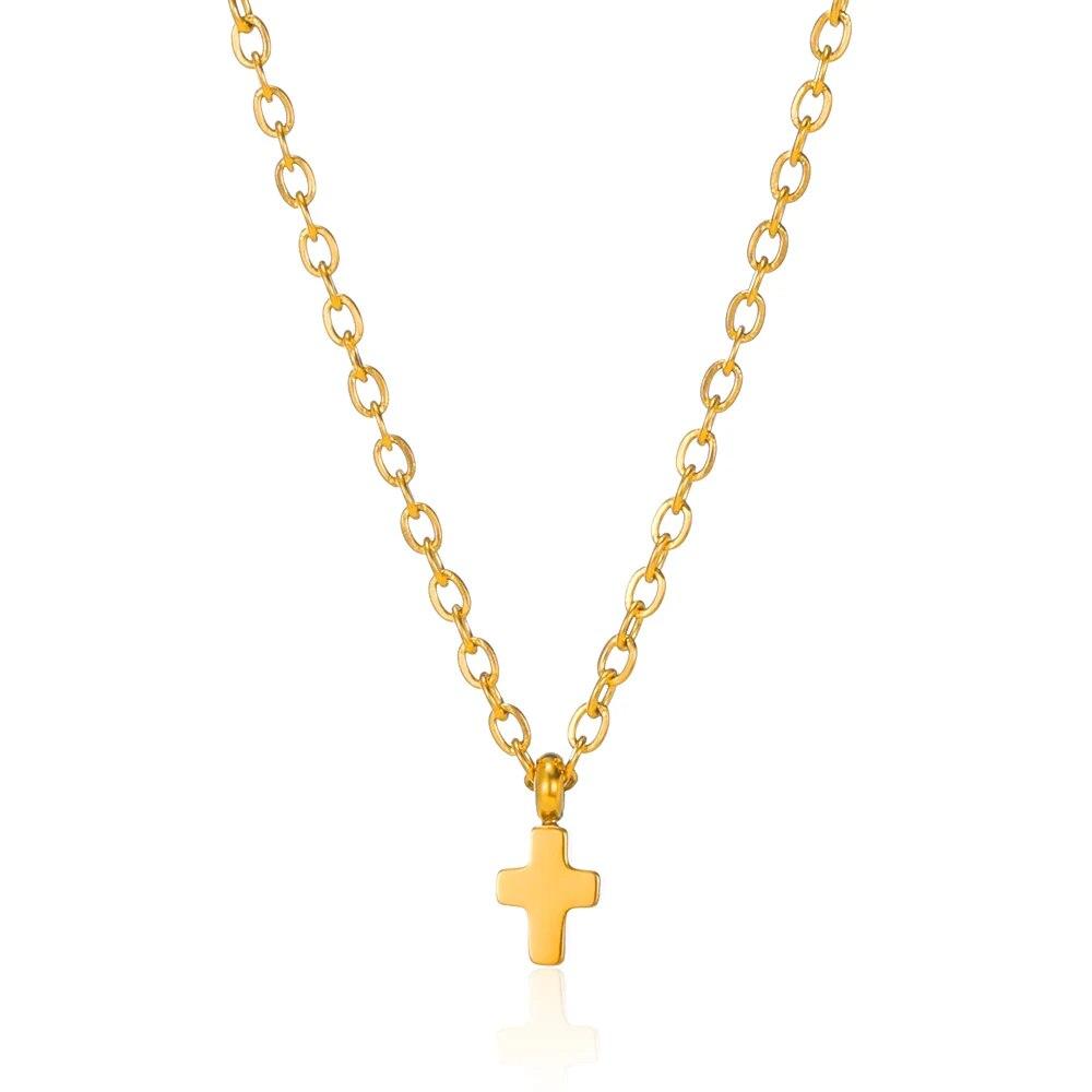 VIntage Christian Jesus Kreuz Halsketten Anhänger Für Frauen Edelstahl Runde Form Münze Halsketten Choker Gebet Taufe Geschenke