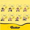BTS Butter Album Keychain, K-pop Butter Series Member Keyring with Cute Butter Charm, Bag Pendant for ARMY Fans