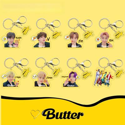 Llavero del Álbum Butter de BTS, Llavero de Miembro de la Serie Butter K-pop con Encantador Colgante de Mantequilla, Colgante para Bolso para Fans de ARMY