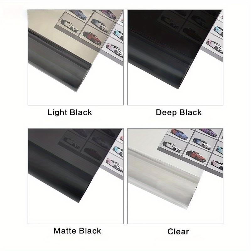 Light Smoke Headlight Film - Glossy TPU Taillight Wrap for Car Transparent Light Black Tint w/UV Protection & Scratch Resistance