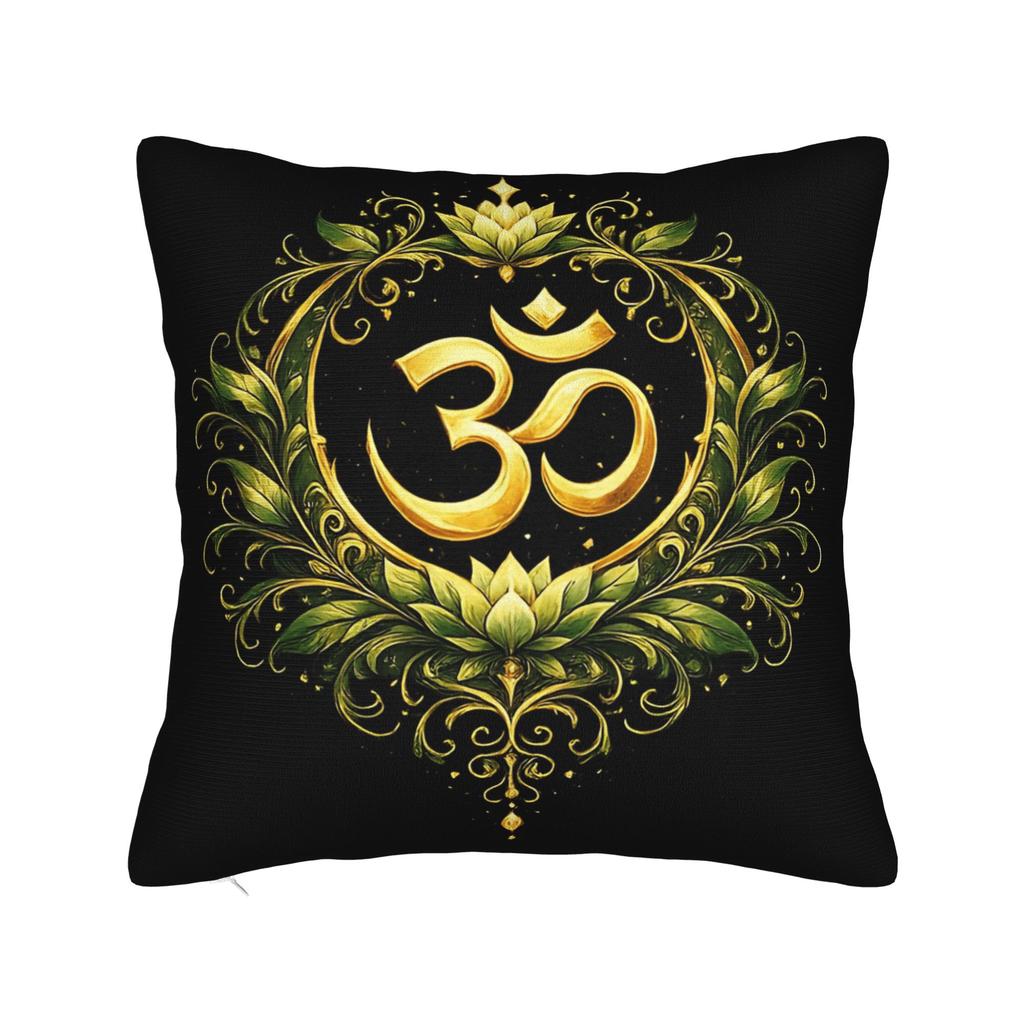Luxury Golden Mandala Om Pillow Cover  Soft Cushion Cover Morden Pillow Case For Living Room Chair