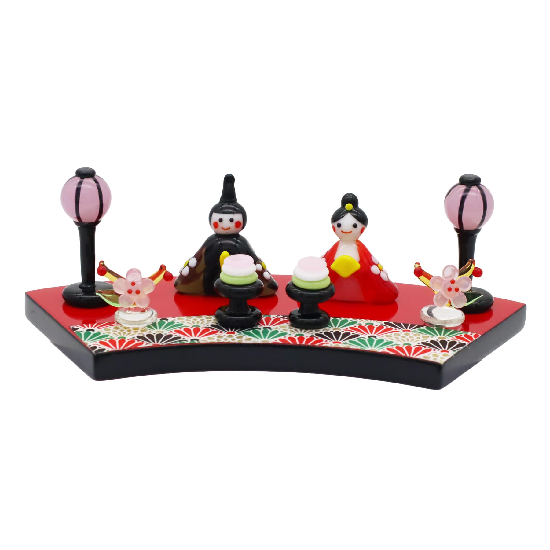 Four Cart Cute Glass Hina Dolls in Full Bloom