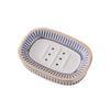 Light Luxury Ceramic Soap Holder Nordic Style Eco Friendly Self Draining Soap Dish Blue and White Stripes Convenient Cleaning