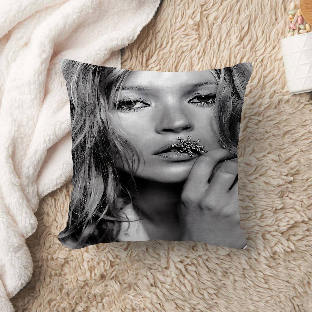 Model K-Kate Moss Personalized Pillow Cover Kids Bedroom Wild Party Decor Pillowcase Kid Birthday Shower Gift