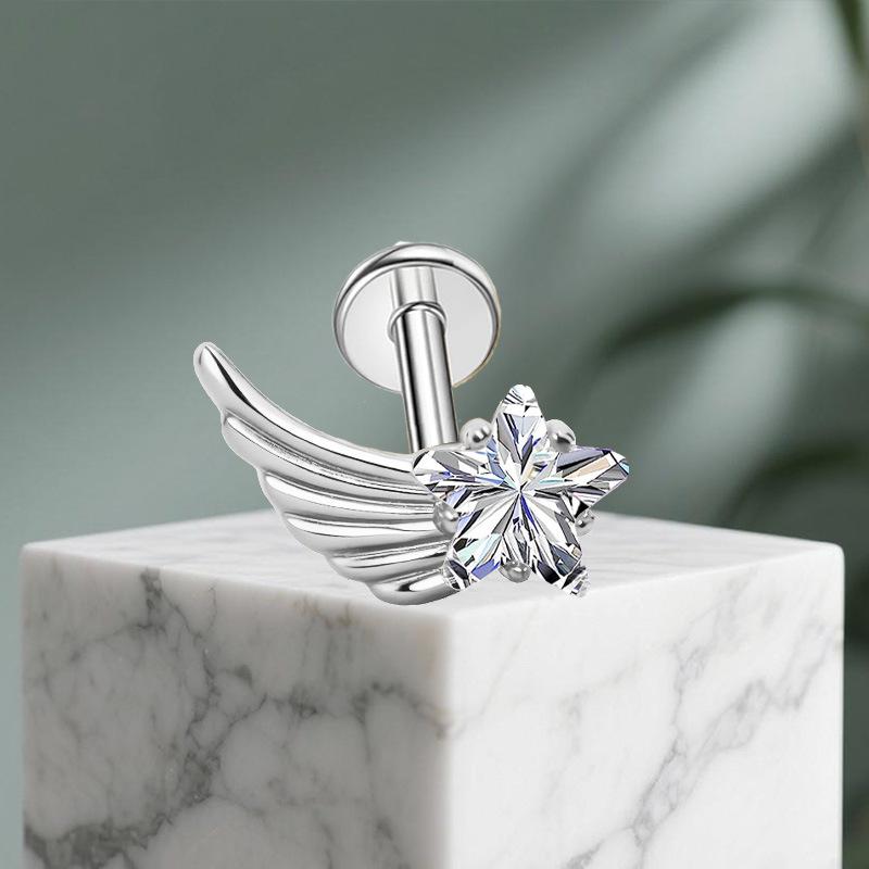 G23 Titanium Star Wing Ear Stud - Designer Style, Fashionable and Simple Piercing Jewelry