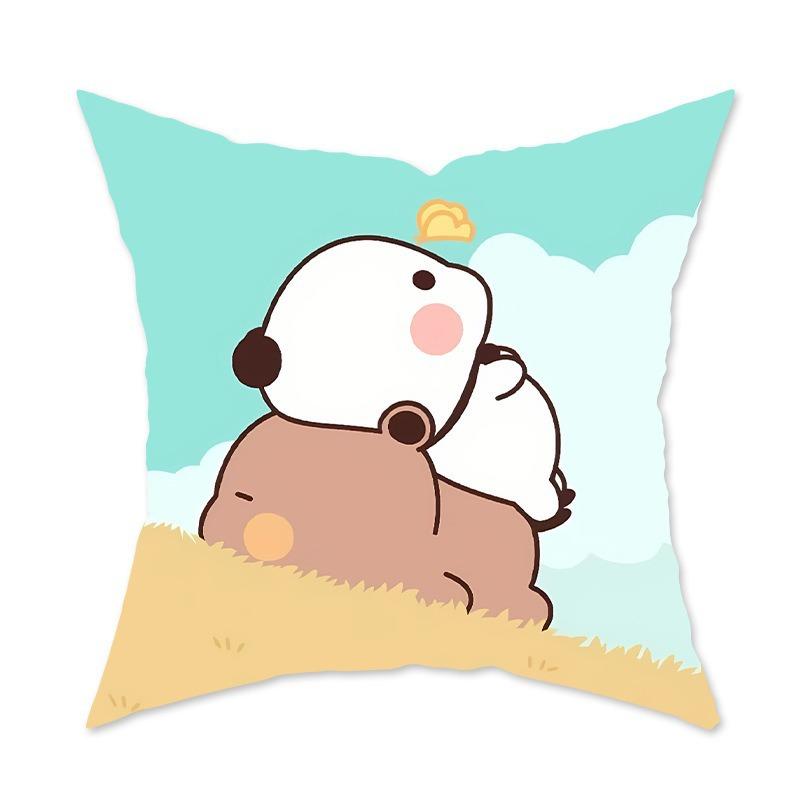 Cute Cartoon Pillow Decorative Sofa Living Room Cushion Bedroom Cartoon Pattern Pillow Back Pillow Lumbar Pillow Case