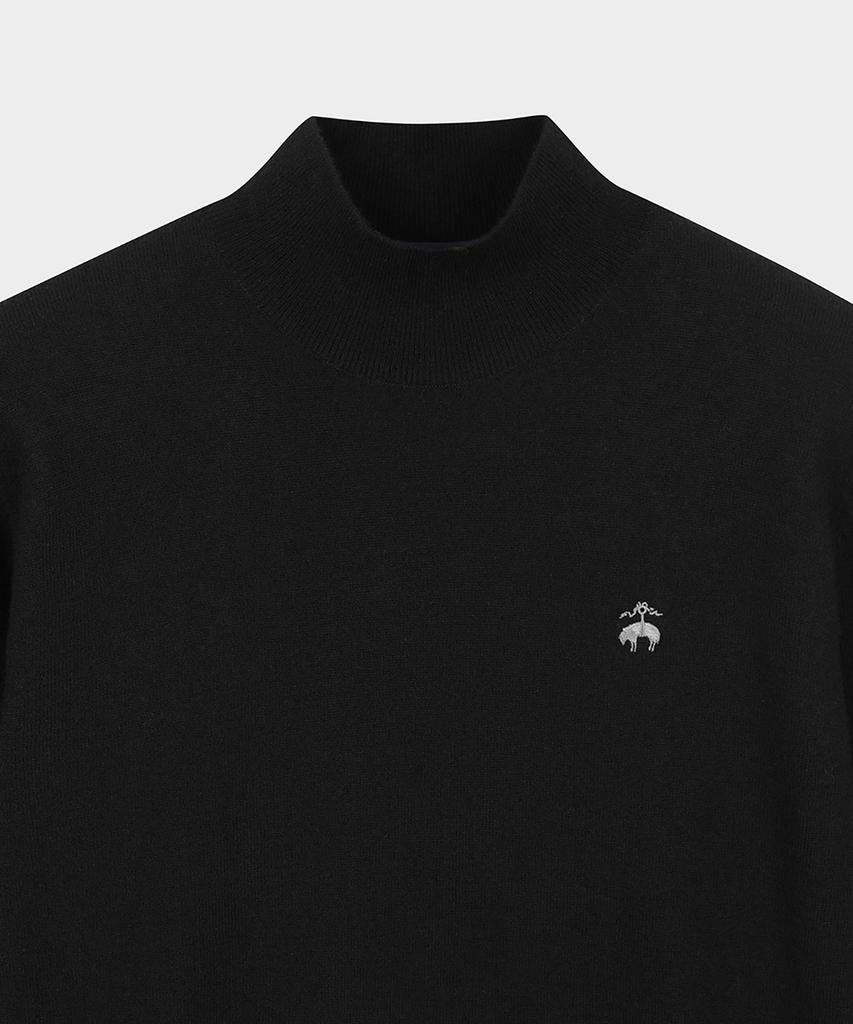 BROOKS BROTHERS Wool Half-Neck Sweater (Black) (Bbwumb1013Uef)