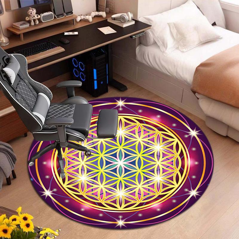 1Pc Tree of Life Circular Print Rug - home decoration Carpet For Living Room Bedroom Flooring Computer Chair Area Rug