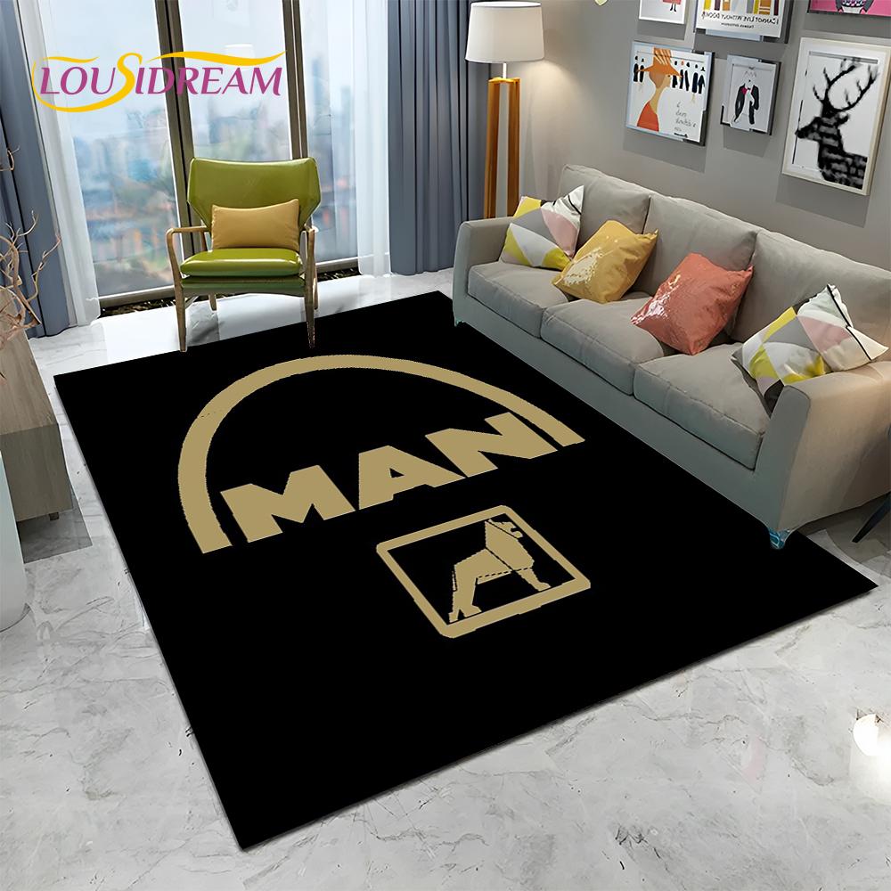 Muž Kamion Logo Série 3D Tisk HD Koberec pro Domácí Obývací Pokoj Ložnici Pohovku Rohožka Dekorace, Dětský Koberec Protiskluzová Podložka