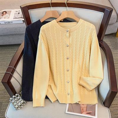 Plus Size Women's Cardigan, Bust 150/160, Loose Knit, 200-350 Jin - Style 8030