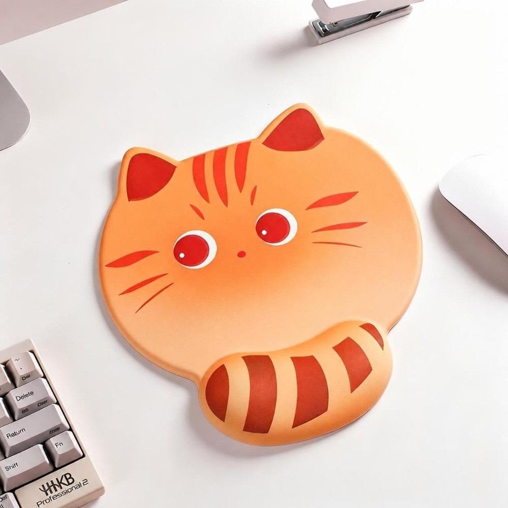 New Cartoon Cat Wrist Rest Mouse Pad Non-Slip Soft Silicone Mouse Pad Rebound Comfortable Ergonomic Desk Mat Gaming