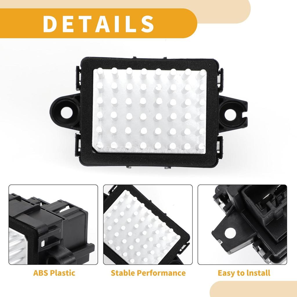 HVAC Blower Motor Resistor No.13598090 Heater Blower Resistor for Buick Enclave 13-20 for Jeep Grand Cherokee 11-13 for Chrysler 300 Metal ABS Black