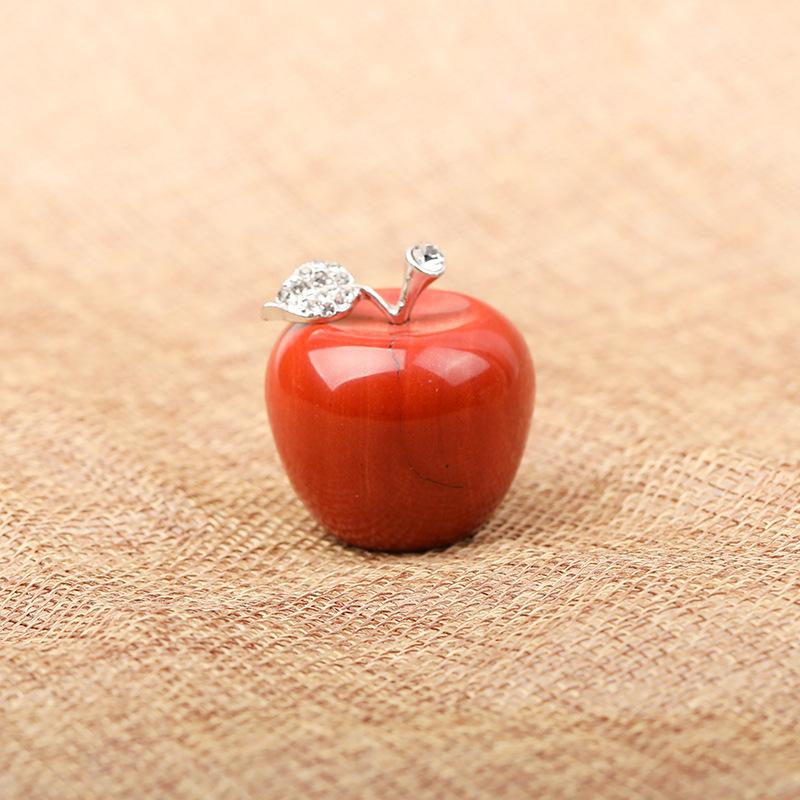 1 Pcs Natural Stone Crystal Apple Ornament, Jade Crystal Mini Handbag Ornament, Home Living Room Decoration, Christmas Eve Birthday Gift