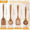 2-5 Stück/Set Küchenutensilien-Set aus Holz, Holzlöffel zum Kochen, Utensilien, Natürliche Teakholz-Holzlöffel für Antihaftpfanne Geschenk