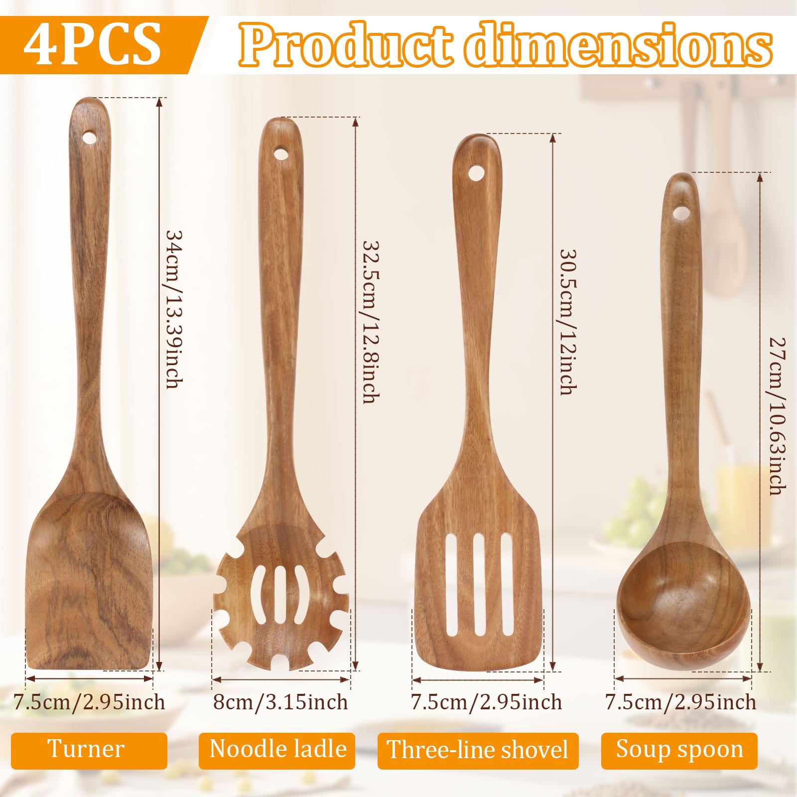 4/5/6Pcs Wooden Spatula Kitchen Utensil Set Cooking Soup Spoon Non Stick Shovel Reman Scoop Kitchenware for Cooking Baking Tool