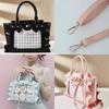 Jan étoile Ita Bag with Heart, Ribbon, and Pearl Design, Feminine Handbag for Women, Large Capacity Shoulder Bag, Transparent School Bag, Clear,