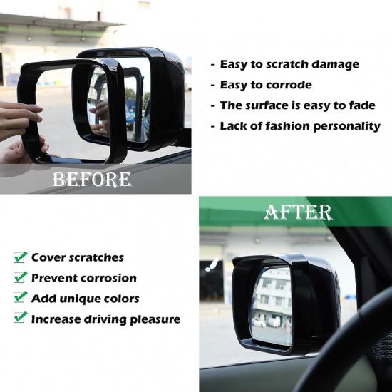 PIUGILH Rearview Mirror Rain Shield Cover Compatible with Land Rover Defender 2020 2021 2022 2023 2024, ABS Rear View Mirror Protector Frame, 2Pcs