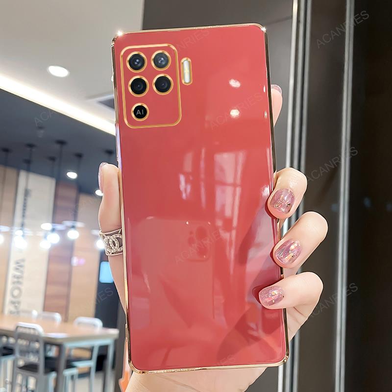 Reno5 Reno6 Luksus Plating Ringholder Deksel For Oppo Reno 5 6 Lite 10 Pro 7 8 9 4g Reno10 Støtte Silikon Bakdeksel Reno7 5lite