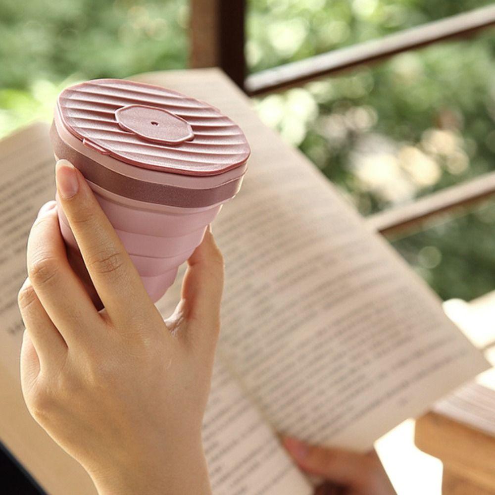 220ml Retractable Cups with Removable Handle Telescopic Cups Collapsible Silicone Cup Outdoor