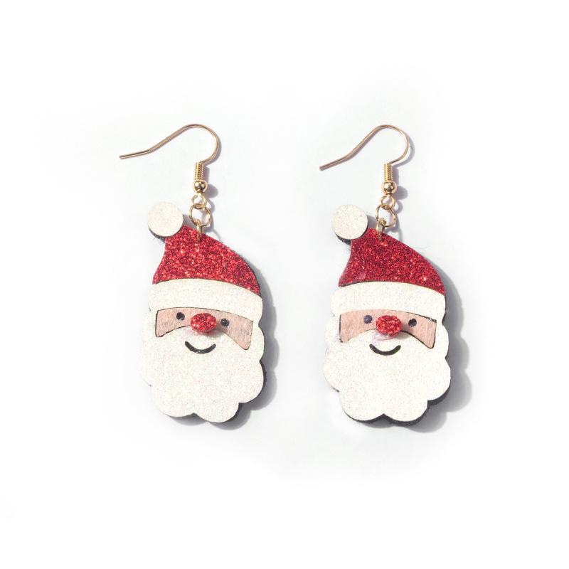 3D Cartoon Santa, Snowman, and Reindeer Christmas Earrings