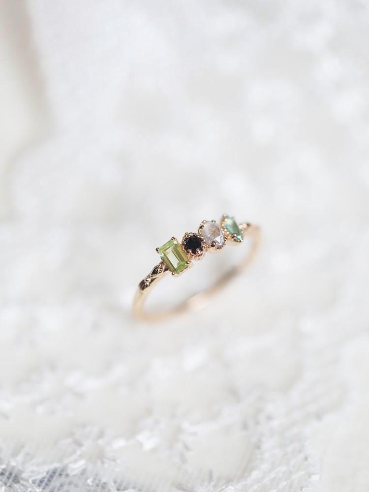 

S925 Sterling Silver Christmas Limited Edition Sugar Cube Ring with Japanese Zircon in Akado Style Size 9