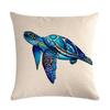 Ocean Breeze Turtle Pattern Double-sided Printed Pillow Cover Short Plush Suitable Living Rooms Bedrooms Throw Cushion Cover