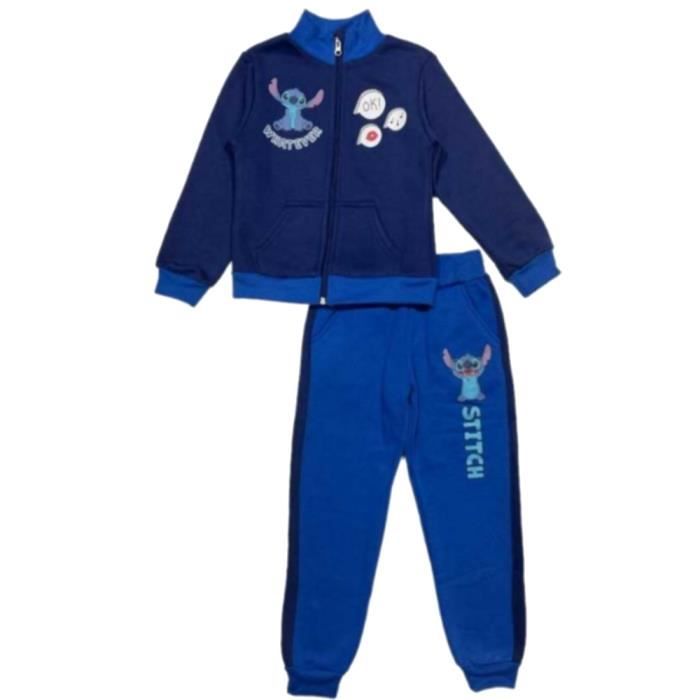 Jogging - Disney - Lilo Stitch - Enfant Garçon - Bleu Marine - Manches Longues - Respirant