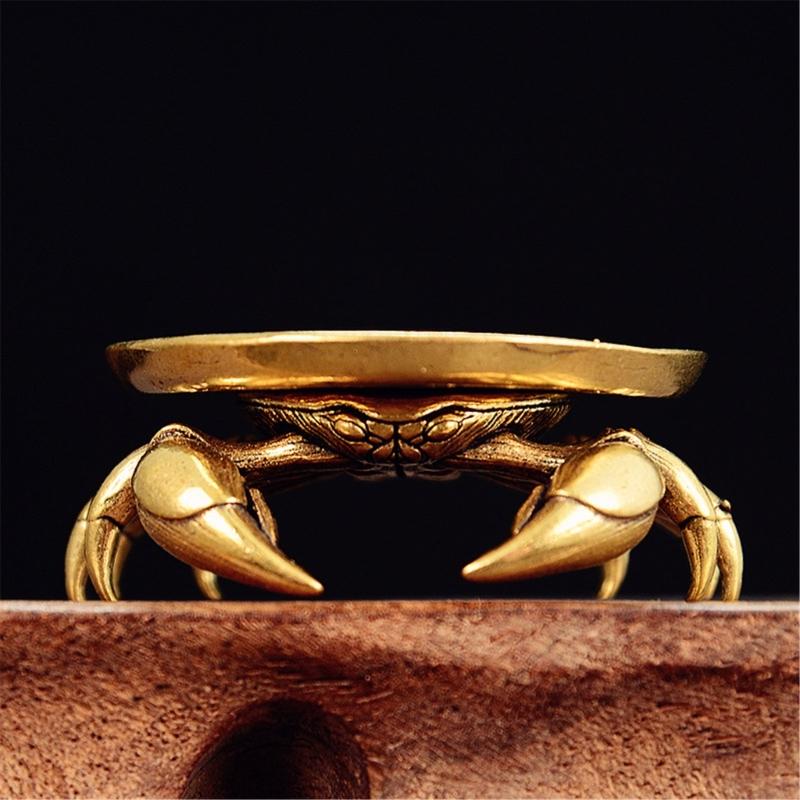 Crabs Miniature Statue Office Desk Ornament Home Shelf Decoration Antiqued Metal Craftsmanships Design Gifting