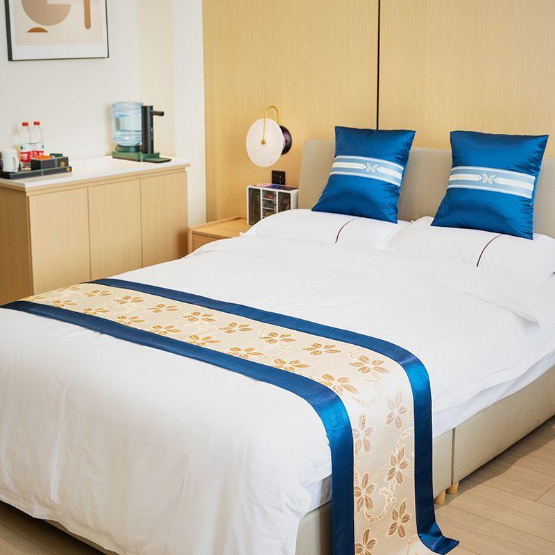 1 Stück Hotel Ferienwohnung Bettfahne Bettwäsche Leichter Luxus Einfarbig Bettende Handtuch Weich und Bequem Multifunktionales Staubdichtes Tuch Bettläufer