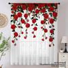 Luxury Red Rose Vine One Piece Curtain Romantic Vintage Style French Decorative Window Treatment Soft Privacy Screen Curtains Sheer Made Of Polyester