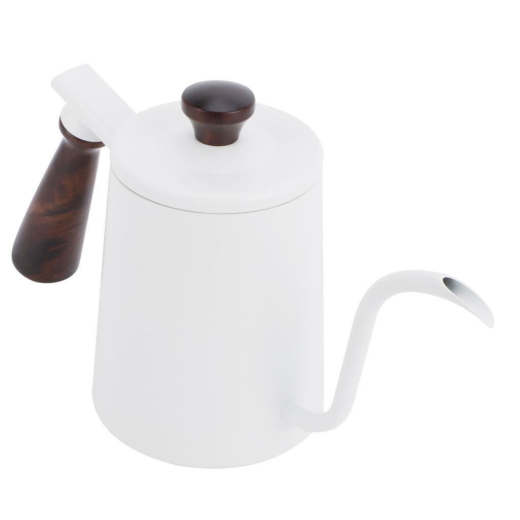 700 ml Handbryggare 304 Rostfritt Stål Lång Pip Kaffebryggare med Trähantag